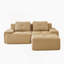 Canapé modulaire en forme de L 82 po avec velours côtelé, siège profond, repose-pieds mobile, passepoil perlé, conception capitonnée, sans assemblage, conception antidérapante, brun clair-449976829-449976800-449976802