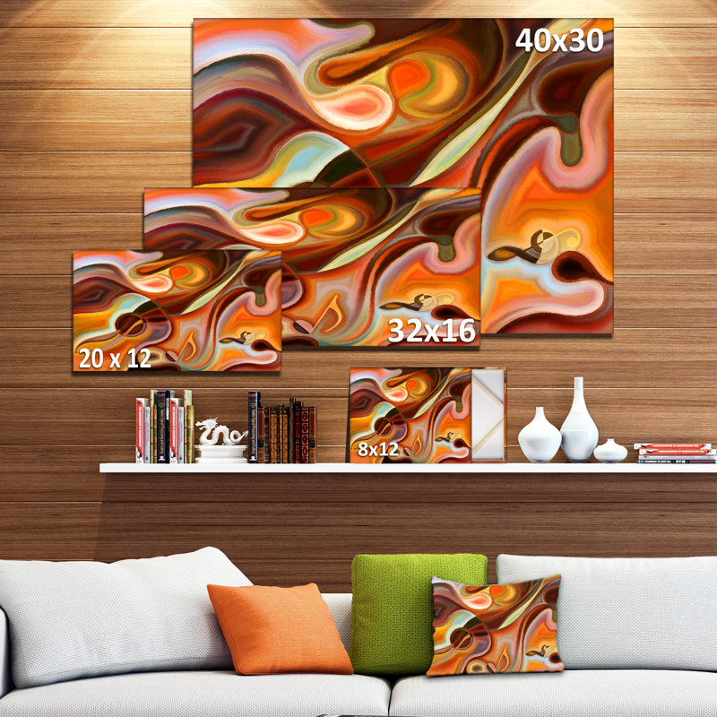 «Music Dreams Abstract», impression sur toile tendue, H 16 po x l 32 po x P 1 po