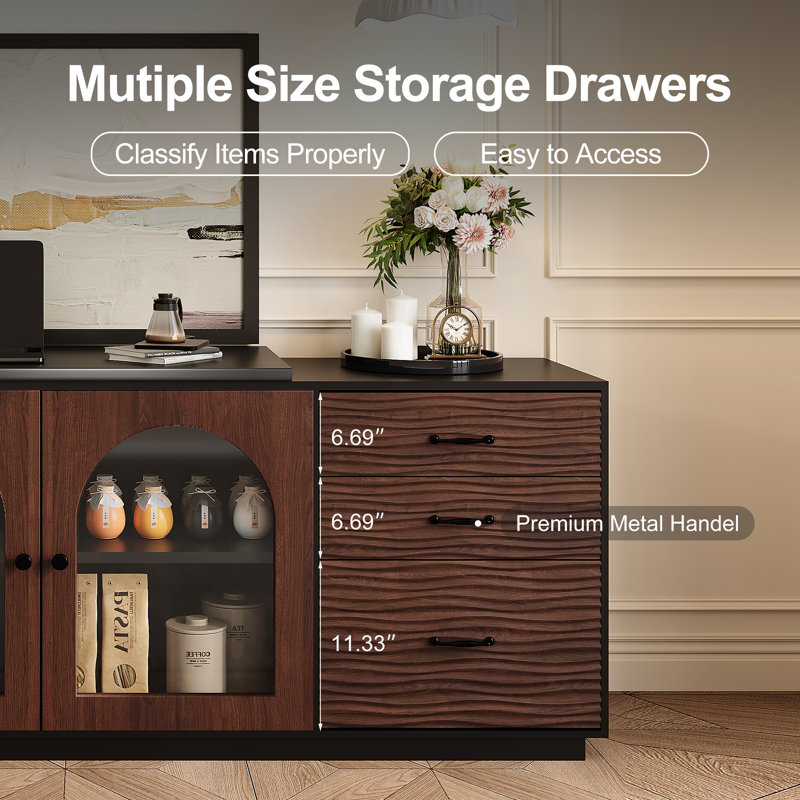 Calvers Expandable Dresser Desk Combo with Drawers for Storage