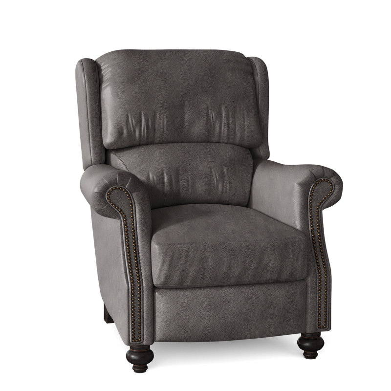Fauteuil inclinable de 37 po Bancroft, Naturel, Plantation, Cuir véritable cacao d'Anilina