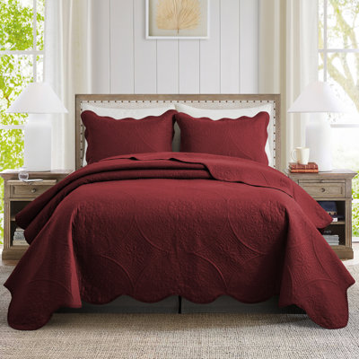 Ensemble de couvre-lit matelassé à motif floral ultra doux - Confort léger et toutes saisons avec taies décoratives assorties