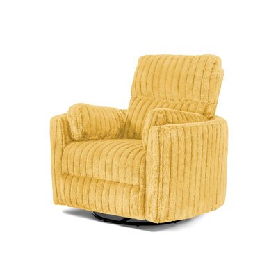 39.4" W Contemporary Power Glider Recliner W/ Swivel, Yellow