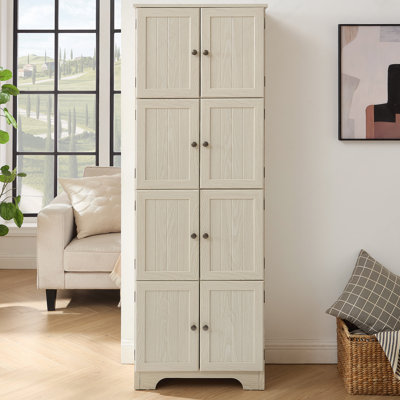 Freestanding Storage Cabinet, Accent Cabinet With 8 Doors And 4 Shelves For Living Room, Kitchen, Dining Room, Office