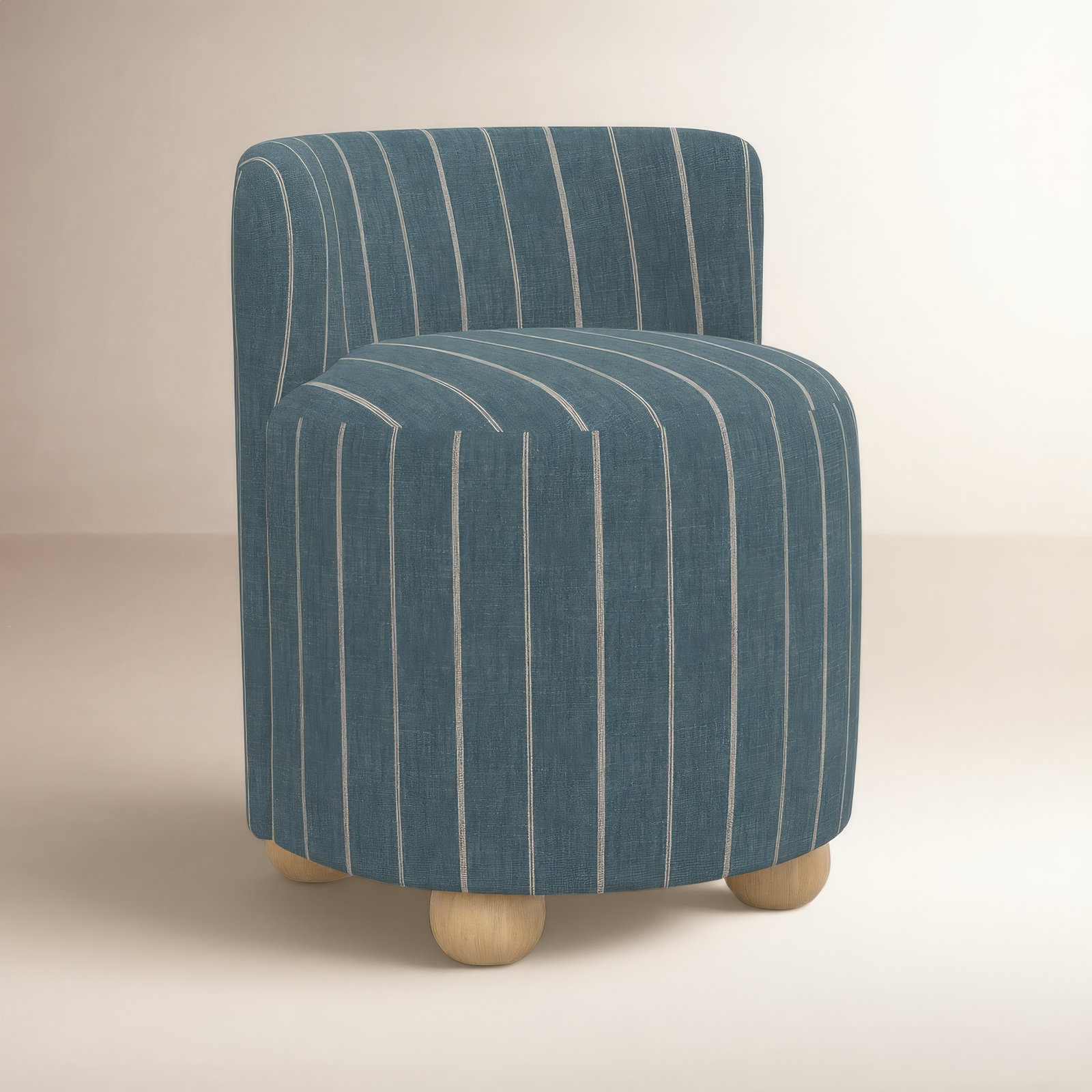 Bee Vanity Stool, Fritz Indigo Stripe