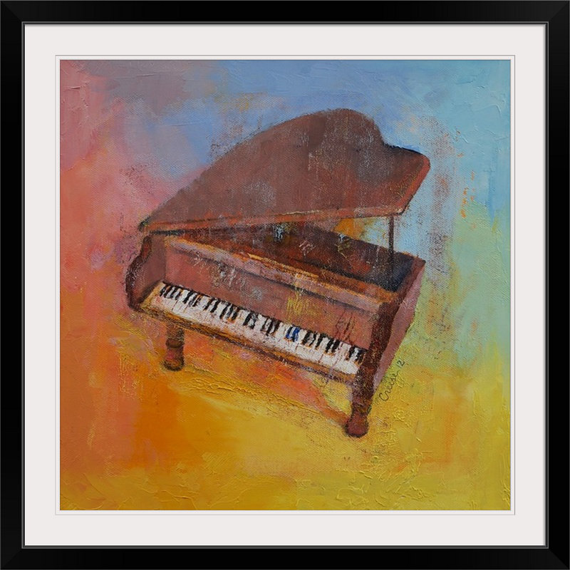 «Anjlee Toy Piano» par Michael Creese, reproduction d'art, H 20" x l 20" x P 1", Cadre noir