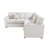 3-Piece Corduroy Upholstered L-Shaped Convertible Sectional With Built-In Cup Holders-989746590