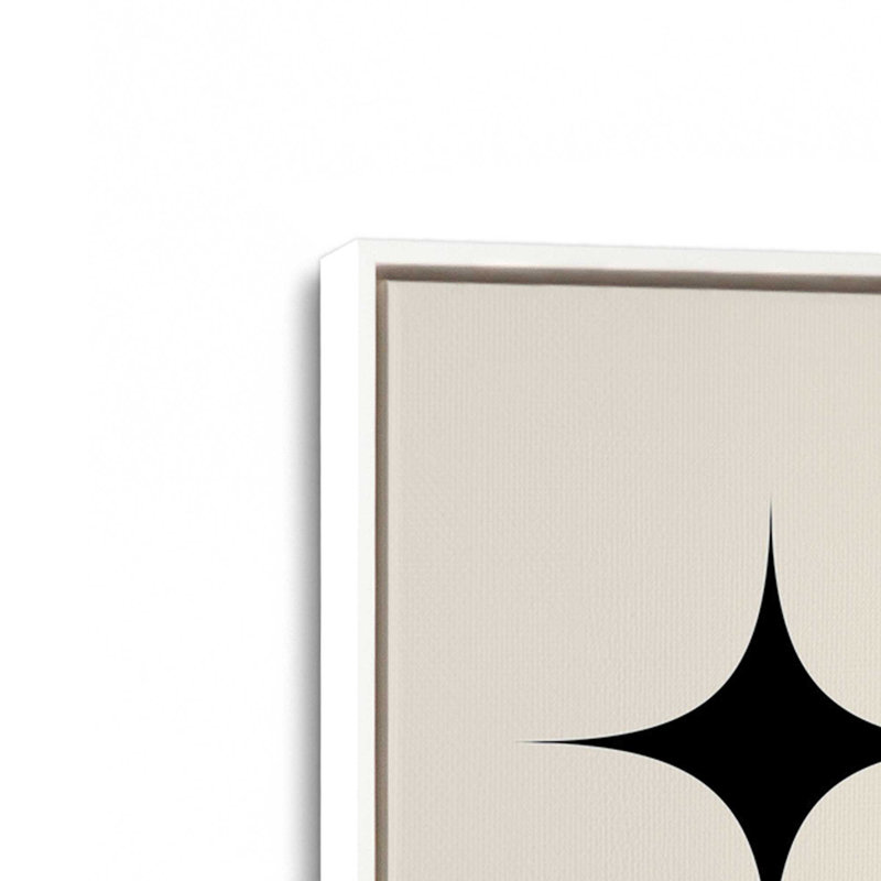 Ensemble de 2 impressions sur toile à motifs Bauhaus, Cadre flottant, Opaque White, H 37,5 po x l 51 po x P 1,75 po