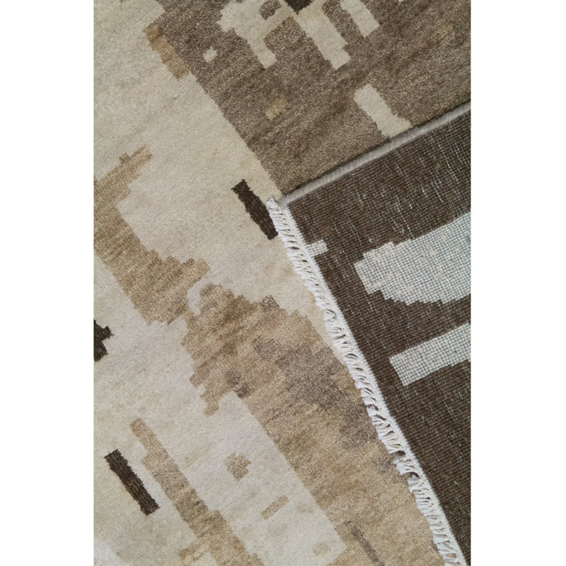 Abstract Area Rug in Camel