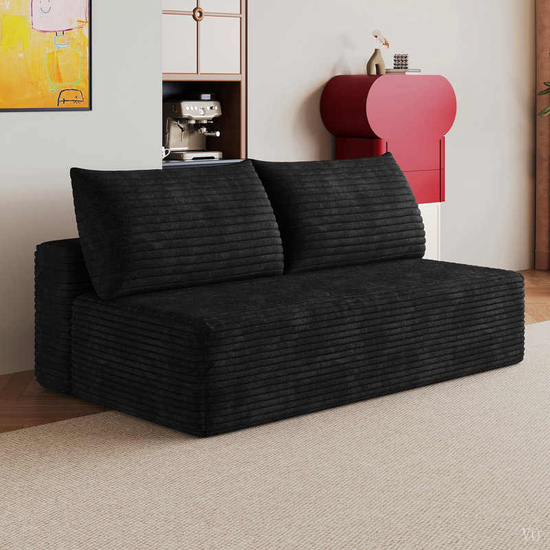 Canapé d'angle infonuagique, canapé modulaire moderne avec assise profonde, canapés rembourrés pour salon et chambre, aucun assemblage requis (tissu en velours côtelé moelleux)