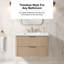 OVE Decors Amara 36 In. Single Sink Floating Sahara Birch Bathroom Vanity With White Engineered Stone Top And Brushed Gold Hardware