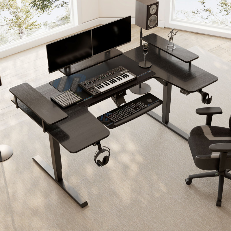 Bureau debout en forme de U 74,8 "Mariita, Noir