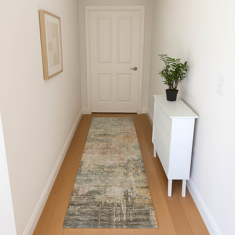 Premium Machine Washable Filiberto AMF1650 Abstract Rug, Runner 2'3" x 7'6"
