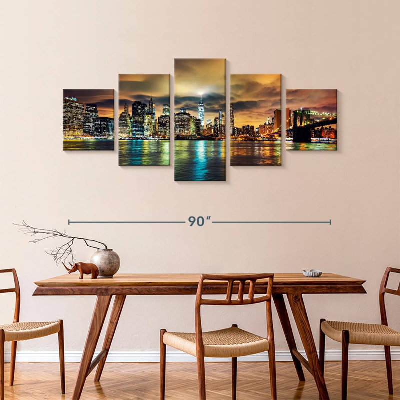 Manhattan Nightfall, 42" H x 92" W