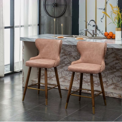 Ensemble de 2 tabourets de comptoir Mid-Century