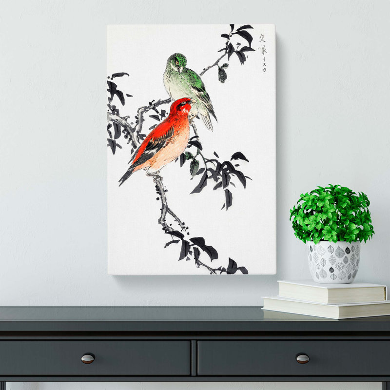 Crossbill Birds by Numata Kashu - Wrapped Canvas, 76cm H x 50cm W x 3cm D