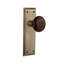 Plaque New York avec trou de serrure décoratif et bouton de porte en porcelaine brune-98101443-98101468