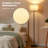 Floor Lamp For Bedroom, 3 Color Temperature LED Floor Lamp With Pull Chain Switch, Modern Standing Lamps For Living Room, Office, Kids Room, Reading(Bulb Included, White Shade)-546508258-546508287