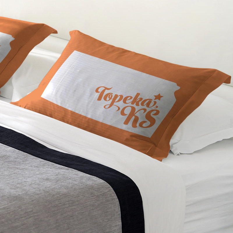 Topeka Polyester Sham Set, King, Polyester, Orange