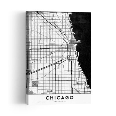" Chicago City Map Retro Vintage Abstract City Wall Art Print " by StudioSix