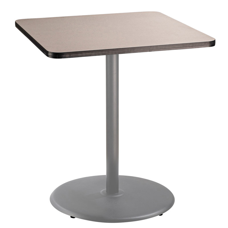 Table carrée pour salle de pause, H 42 po x L 36 po x l 36 po, gris, gris