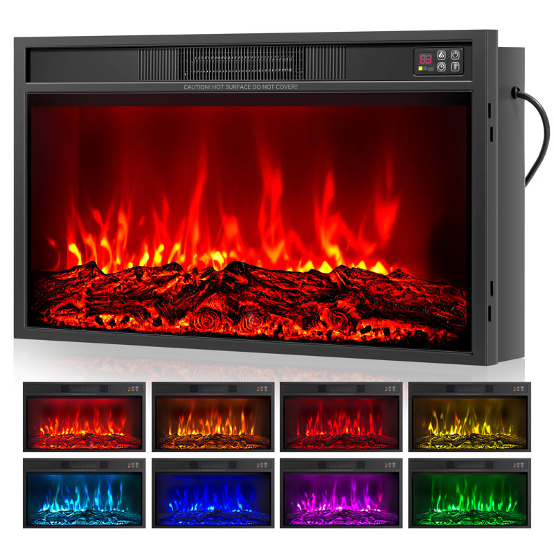 30" Electric Fireplace with App Control and Multicolor Flame
