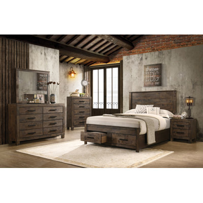 Genovera Rustic Golden Brown 2-Piece Bedroom Set with Chest