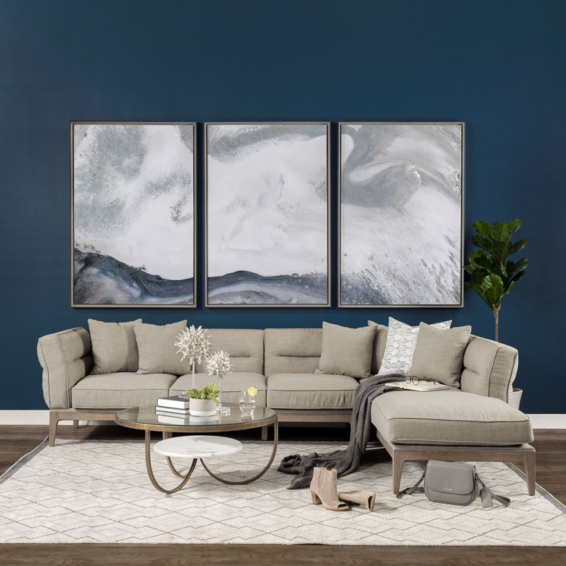 Cassandra Upholstered L-Shaped Sectional, Right Hand Facing, Beige
