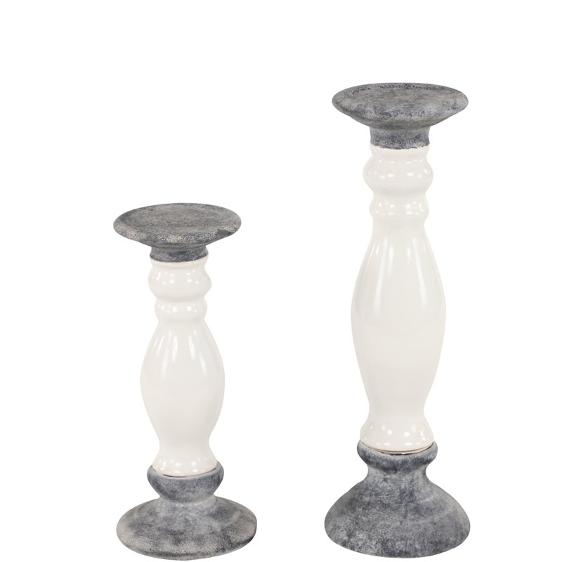 14.5'' H Concrete / Cement Tabletop Candlestick