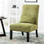 Fauteuil d'appoint contemporain sans accoudoirs en tissu chenille vert-1989449604