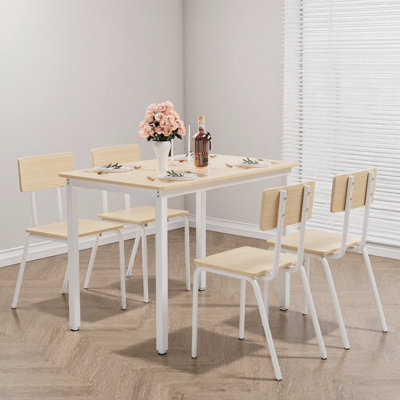 Ensemble de table de salle à manger 5 pièces avec 4 chaises