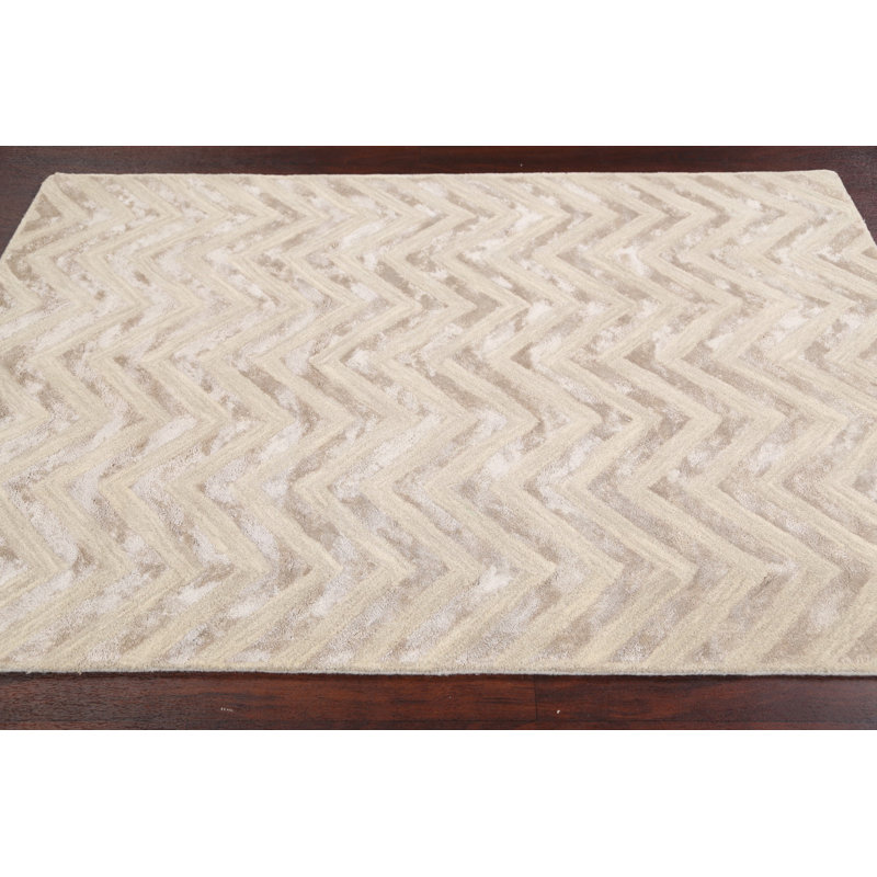 Silk and Wool Chevron Indoor Rug