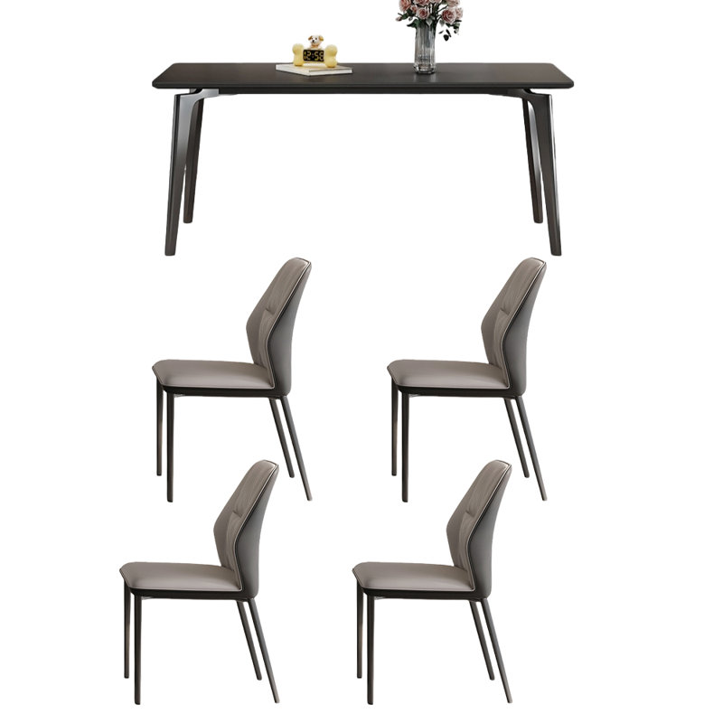 Ensemble simple de table de salle à manger et de chaises, H 29,52 po x L 70,86 po x l 35,43 po