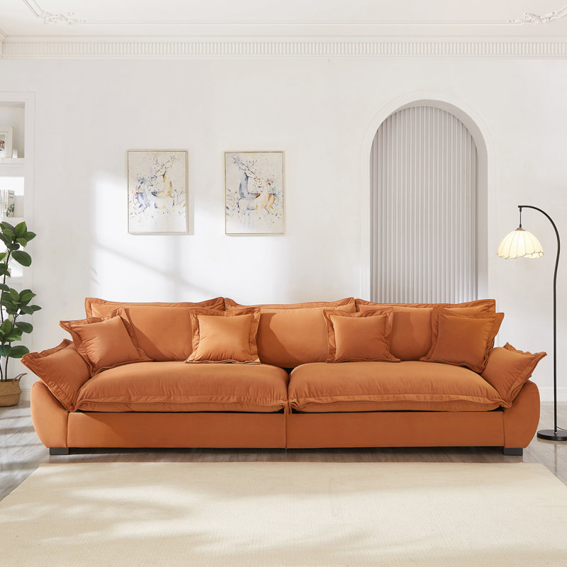 Canapé modulaire modulaire avec rangement, dossier amovible,, Orange