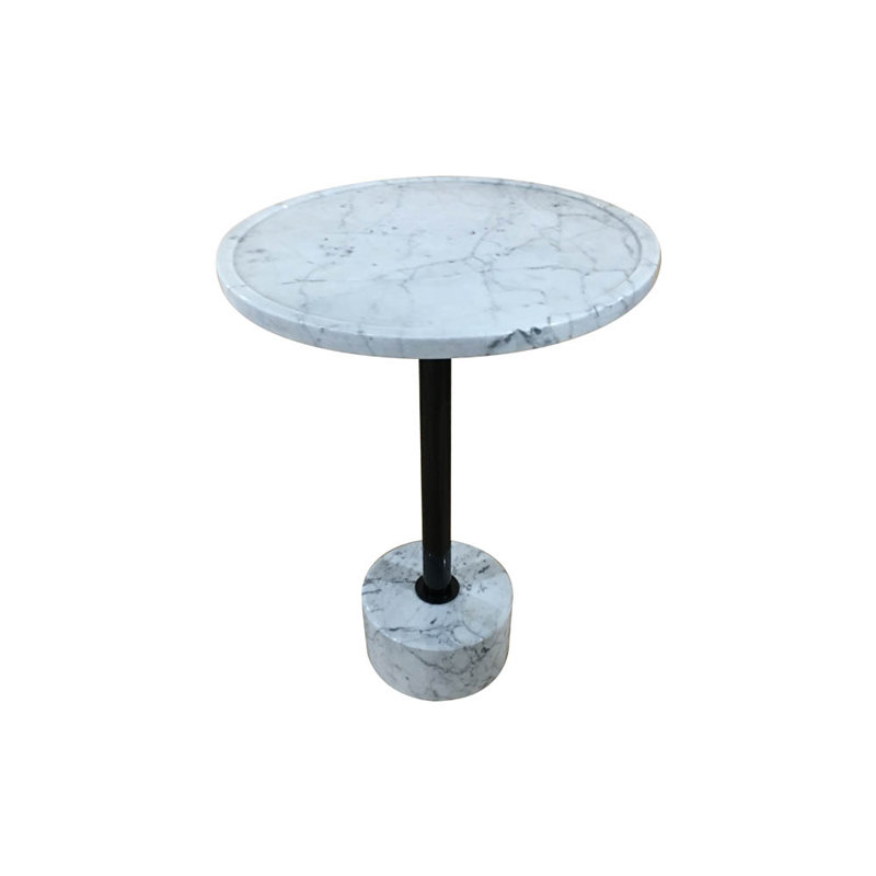 Aurelea Pedestal End Table, White