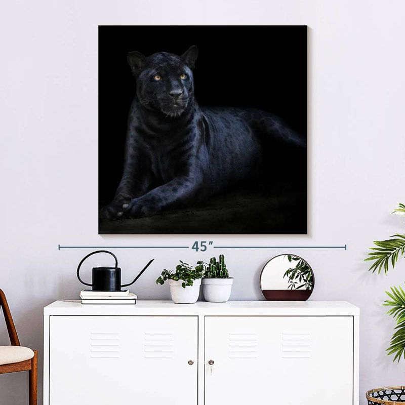 Brampt Black Jaguar, 33" H x 33" W