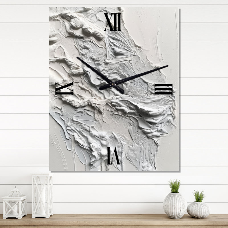 Irita - Abstract Marble Modern Wall Clock, 32" H x 16" W x 1" D