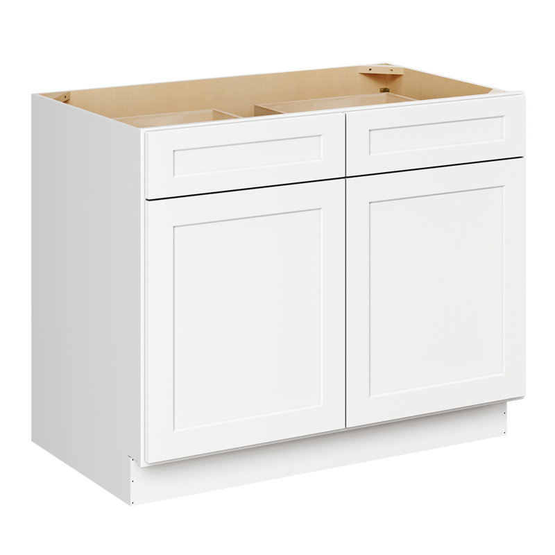 Meuble bas standard HOMEIBRO Cozy Design, en contreplaqué blanc, prêt à assembler, 42 po L x 24 po P x 34,5 po H