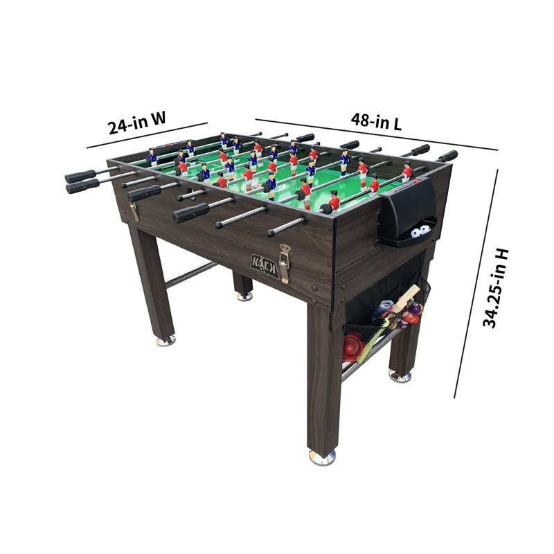 KICK Minotaur 48" 5-in-1 Multi-Game Table Combo Arcade Set for Home, Game Room, Friends & Family, Brown