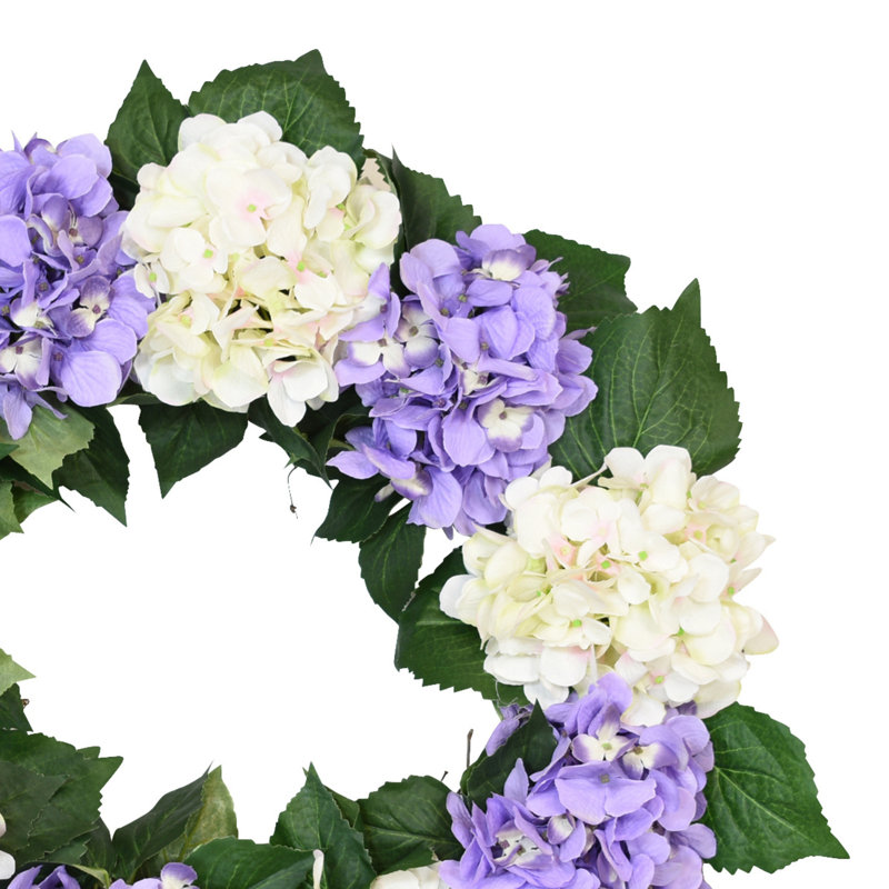 Couronne d'hortensia Athallia, Mauve/blanc