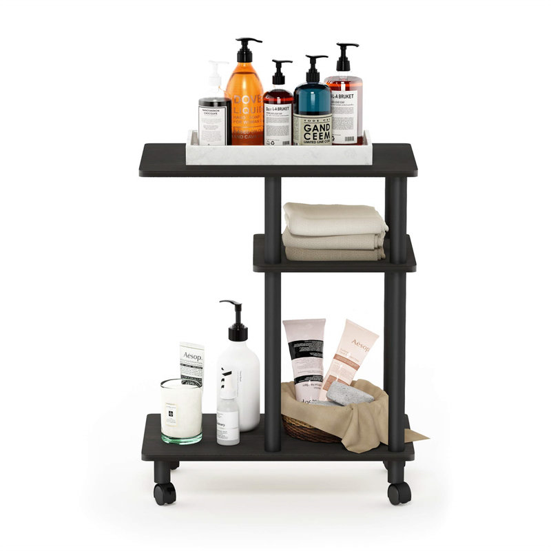Absar Wheel End Table, Black