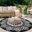 Round Outdoor Patio Rugs 5Ft Black and White Reversible Plastic Straw Rug with Carry Bag Lightweight Waterproof Camping Mat for Outdoor Porch Deck Backyard-820894648-820894642