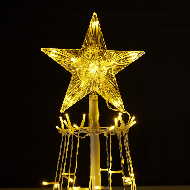 82.67'' Christmas Tree Multi-Function Lighted Display LED Tree with Star, Warm White