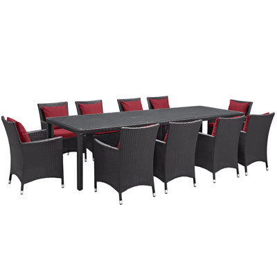 Convene Outdoor Patio 9 Piece Dining Set with Cushions by Modway