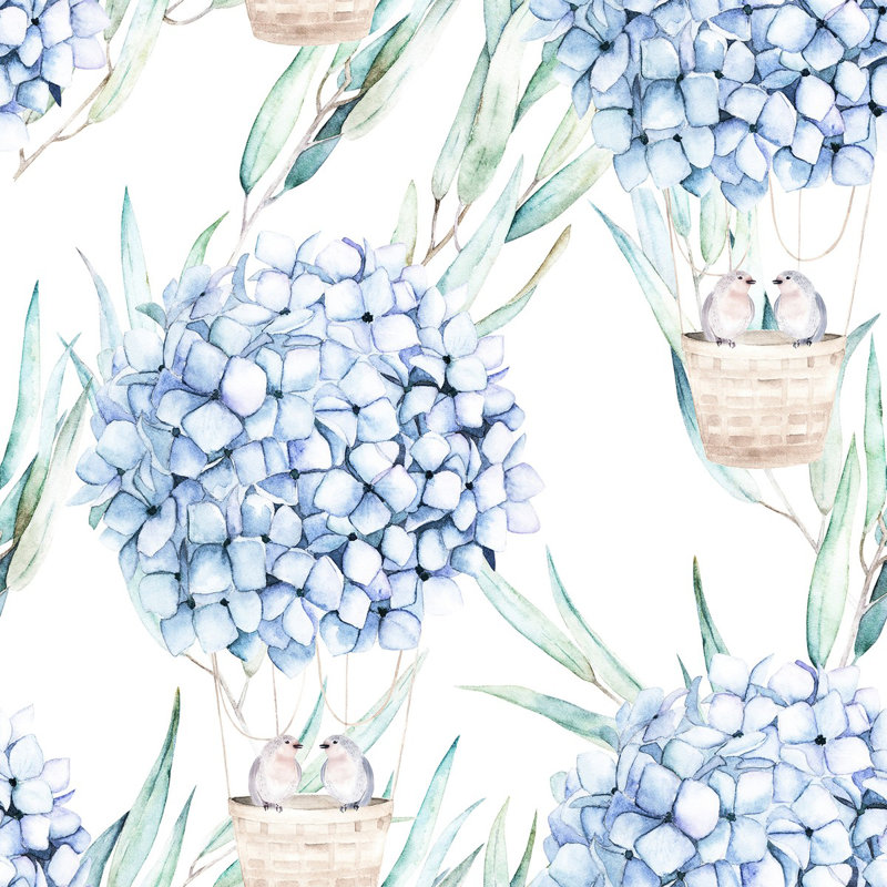 Papier peint floral, L 225 po x l 25 po