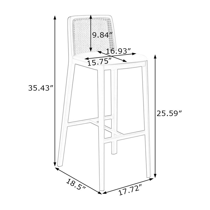 Chaise d'appoint en noyer massif (ensemble de 6), 6, 35.43"