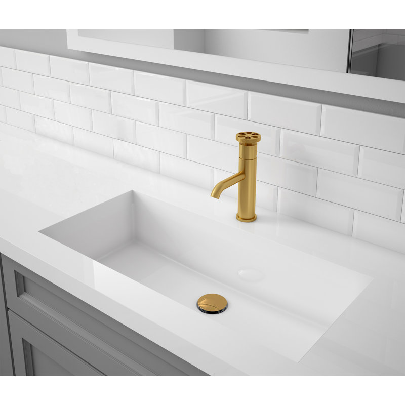Nova Single-Hole Single-handle Bathroom Faucet, Brushed Titanium Gold