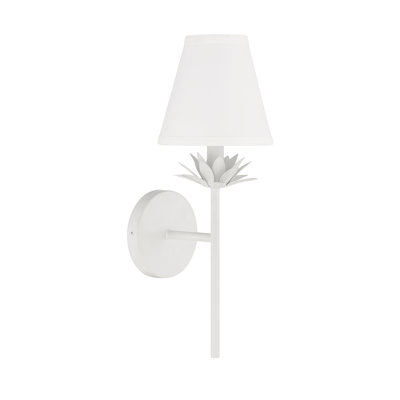 Ryland 1 - Light Dimmable Armed Sconce in White