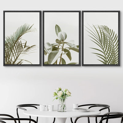 Tropical Plants " Vintage Retro Tropical Jungle Plant Close-Ups Nature Wilderness Photography Minimal Scenic " 3 - Pieces