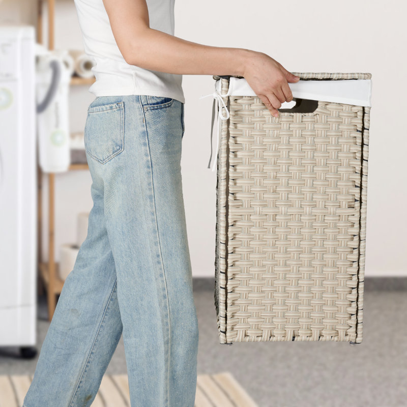 Laundry Hamper with Handles, Beige