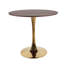 Table de salle à manger 31,5 "en noyer avec pieds dorés-1219163153-1219163150